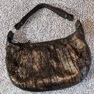 Amalfi by rRangoni Crushed Gold Leather Bag